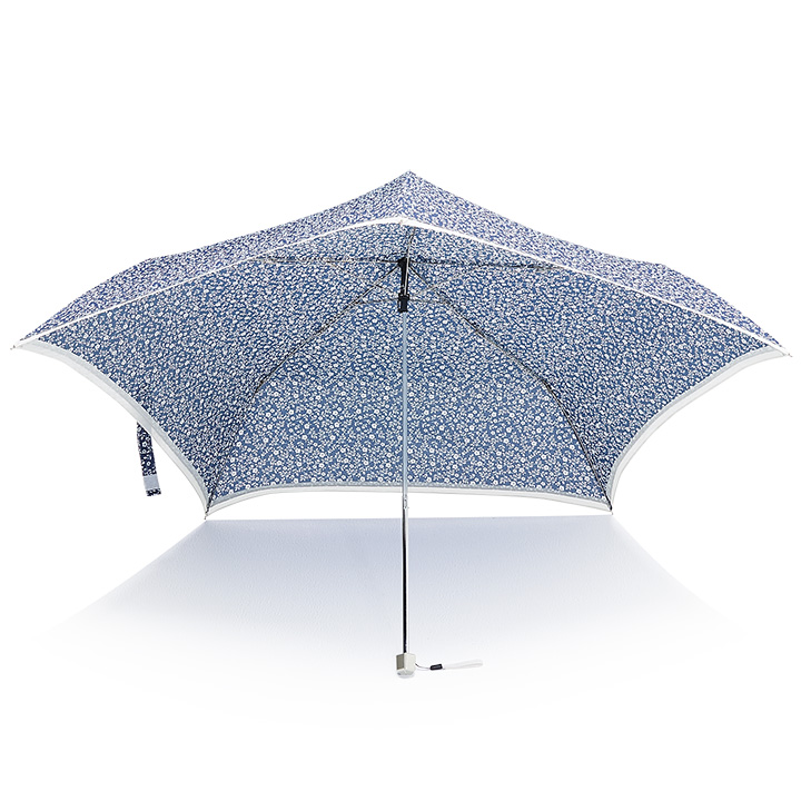 Waterfront レディース折りたたみ傘 ファイブスタープレミアム モノトーンフラワー 5PRMF3F53UH, ステンレス骨の丈夫な傘 晴雨兼用傘
