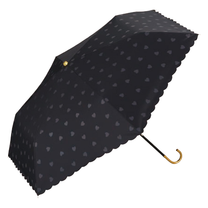 レディース折りたたみ傘 HEART mini, 晴雨兼用 遮光遮熱折りたたみ傘