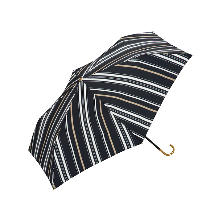 WPC レディース折りたたみ傘 mix stripe mini ミックスストライプ ミニ スタンダードタイプ 909-018 909018, 日傘にもなる晴雨兼用折りたたみ傘