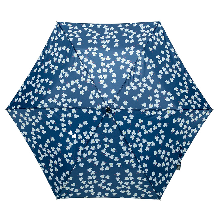 ウォーターフロント レディース折りたたみ傘 花小紋三つ折UV HKM3F50UH, 晴雨兼用傘 軽量140g