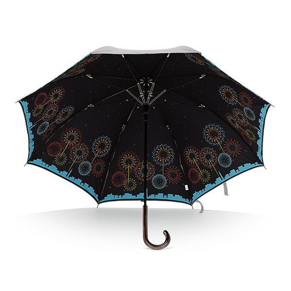 レディース傘 表シルバー裏ブラック 花火 60JP, 遮光遮熱 晴雨兼用傘