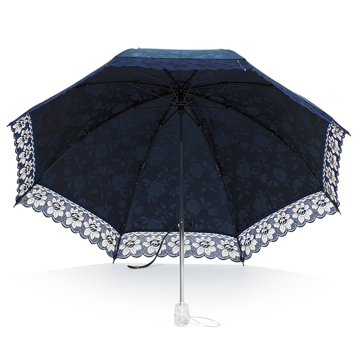 レディース折りたたみ傘 ジャガード晴兼二つ折, 晴雨兼用傘