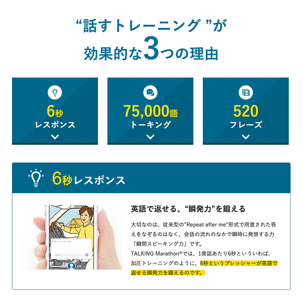 iPhoneで簡単英会話トレーニング、話したいならトーキングマラソン exclusive