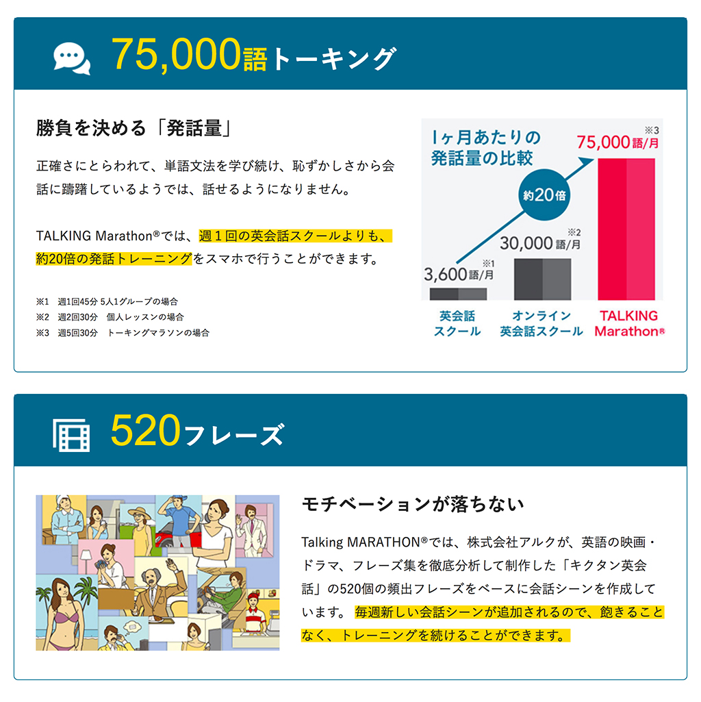 iPhoneで簡単英会話トレーニング、話したいならトーキングマラソン exclusive