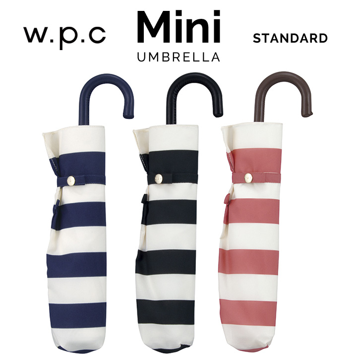 WPC レディース折りたたみ傘 border mini スタンダートタイプ 323016, 晴雨兼用 おしゃれな折りたたみ傘