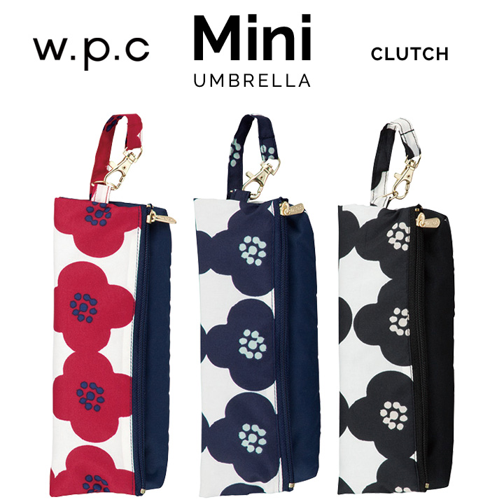 WPC レディース折りたたみ傘 camellia mini クラッチタイプ 436155, 晴雨兼用 おしゃれな折りたたみ傘