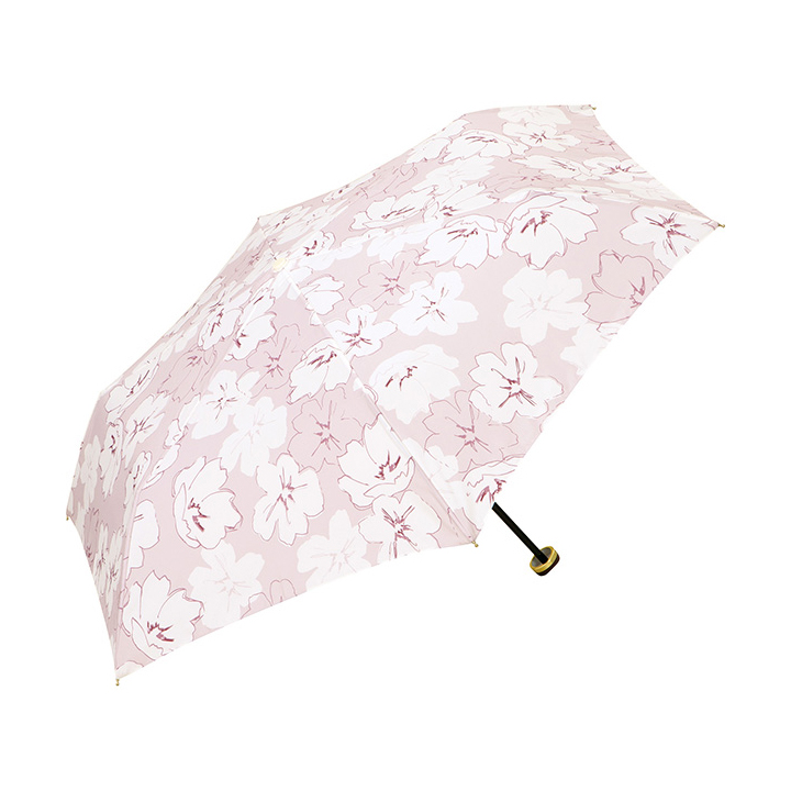 WPC レディース折りたたみ傘 rough flower mini ラフフラワー ミニ ポーチタイプ 499-228 499228, 日傘にもなる晴雨兼用折りたたみ傘