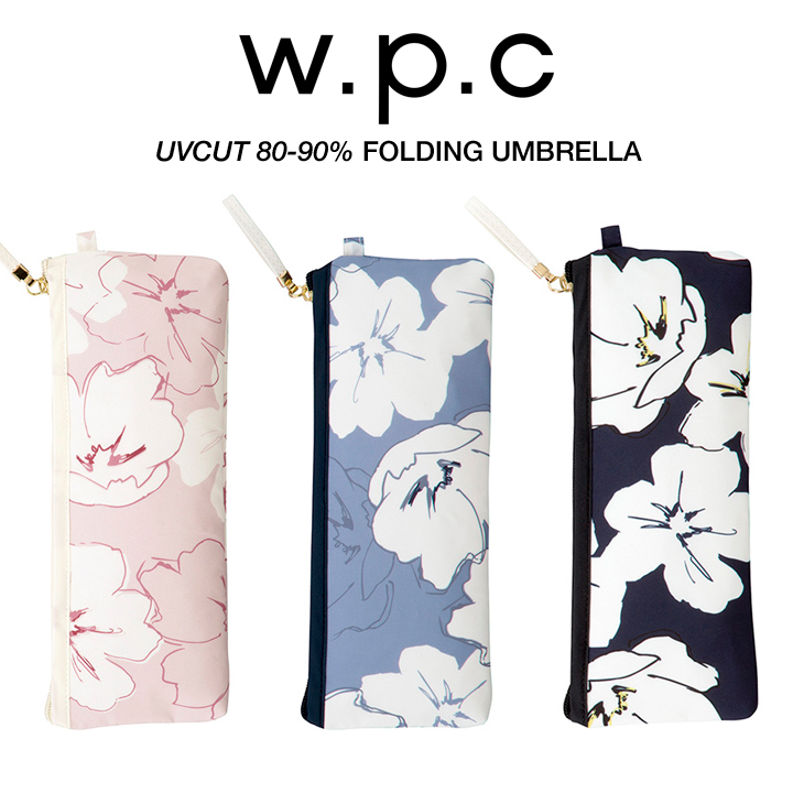 WPC レディース折りたたみ傘 rough flower mini ラフフラワー ミニ ポーチタイプ 499-228 499228, 日傘にもなる晴雨兼用折りたたみ傘