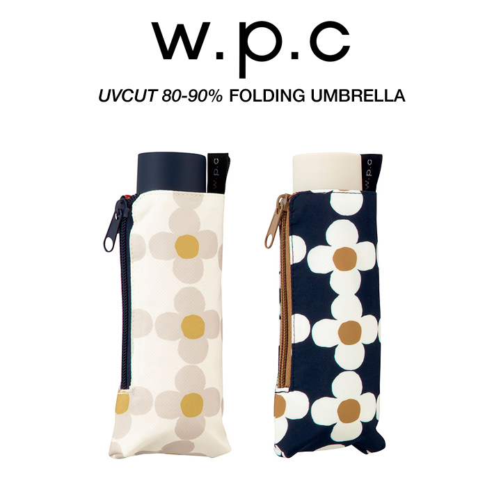 WPC レディース折りたたみ傘 line up flower mini ラインアップフラワー ミニ シリンダーケースタイプ 807-198 807198, 日傘にもなる晴雨兼用折りたたみ傘