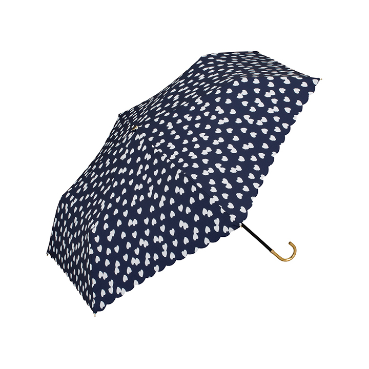 WPC レディース折りたたみ傘 fluffy heart mini フラッフィーハート ミニ スタンダードタイプ 963-017 963017, 日傘にもなる晴雨兼用折りたたみ傘