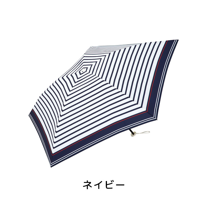 WPC レディース折りたたみ傘 Air-light Umbrella セーラーボーダー AL005 AL005, 晴雨兼用 超軽量90g