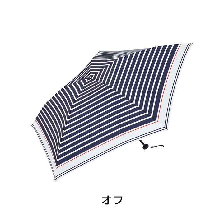 WPC レディース折りたたみ傘 Air-light Umbrella セーラーボーダー AL005 AL005, 晴雨兼用 超軽量90g