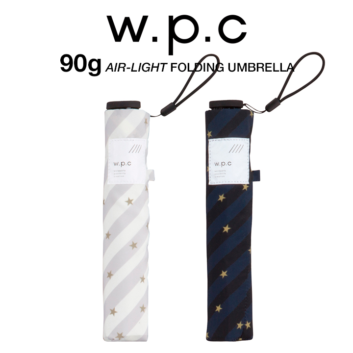 WPC レディース折りたたみ傘 Air-light Umbrella スター＆ストライプ AL002 AL002, 晴雨兼用 超軽量90g