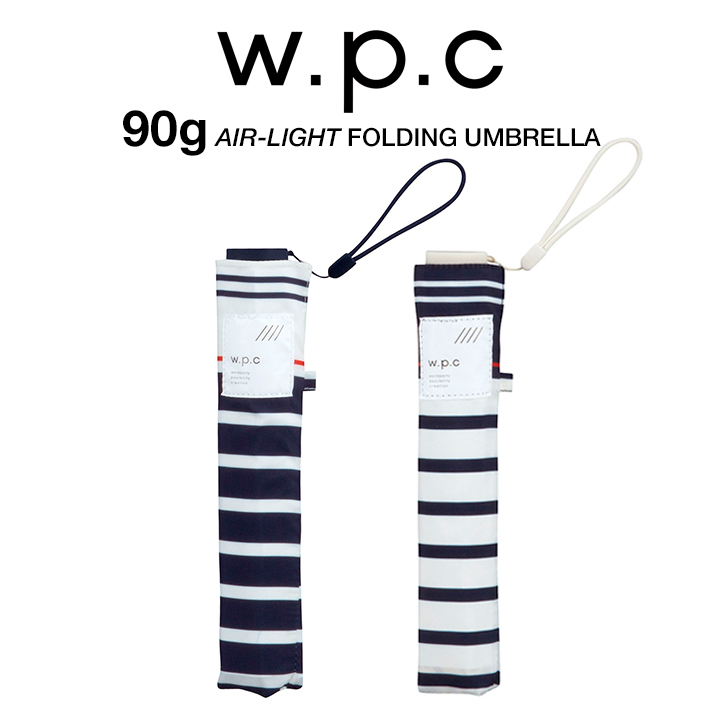 WPC レディース折りたたみ傘 Air-light Umbrella セーラーボーダー AL005 AL005, 晴雨兼用 超軽量90g