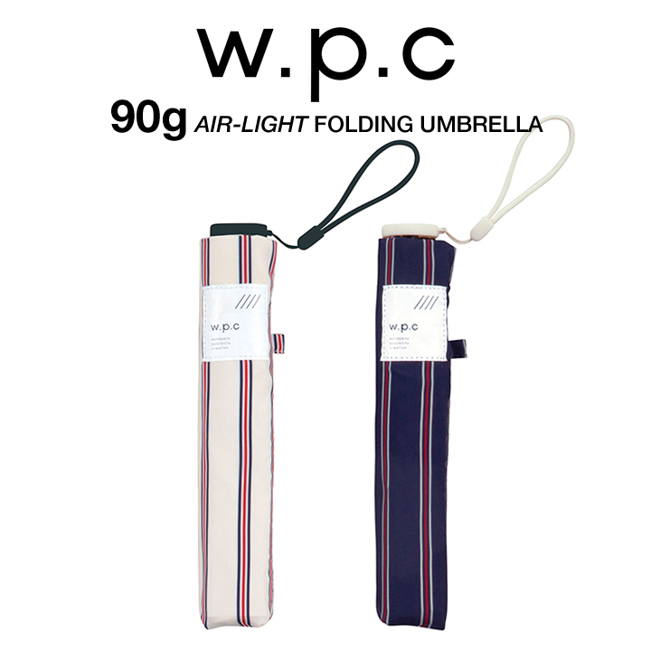 WPC レディース折りたたみ傘 Air-light Umbrella ストライプ AL007 AL007, 晴雨兼用 超軽量90g