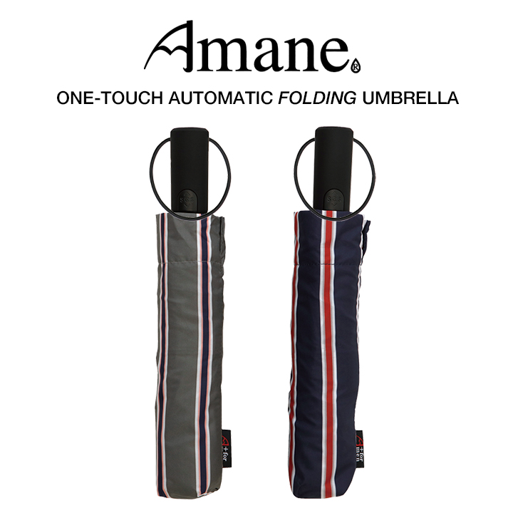 Amane 自動開閉折りたたみ傘 自動開閉傘 超撥水傘 ストライプ柄 AM8302, 開くのも閉じるのワンタッチ自動開閉 超撥水 折りたたみ傘