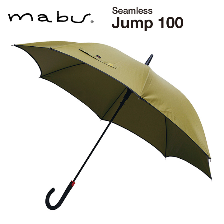 mabu レディース傘 シームレスジャンプ100 MBUSJ, 耐水圧コーティング 丈夫な一枚張り65cm傘