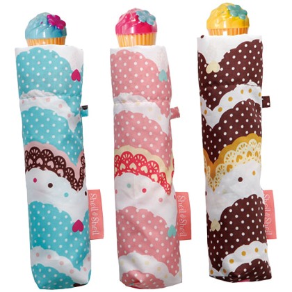 子供用折りたたみ傘 カップケーキ 三つ折り, 子供用記念品 軽量166g